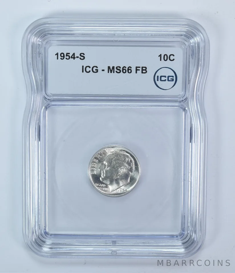 1954-S Roosevelt Dime MS66 FB ICG