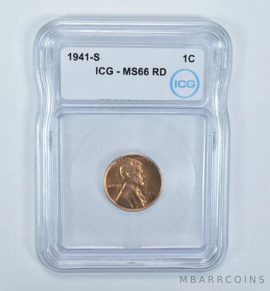 1941-S Lincoln Wheat Cent MS66 RD ICG