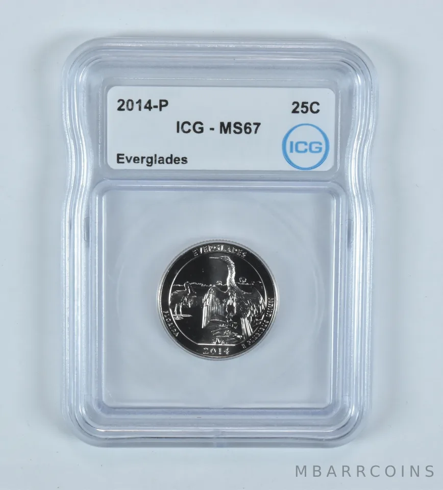 2014-P Washington Quarter ATB Everglades MS67 ICG