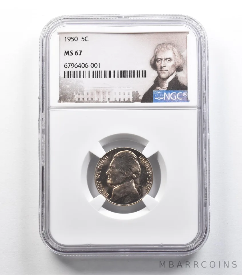 1950 Jefferson Nickel MS67 NGC *9171