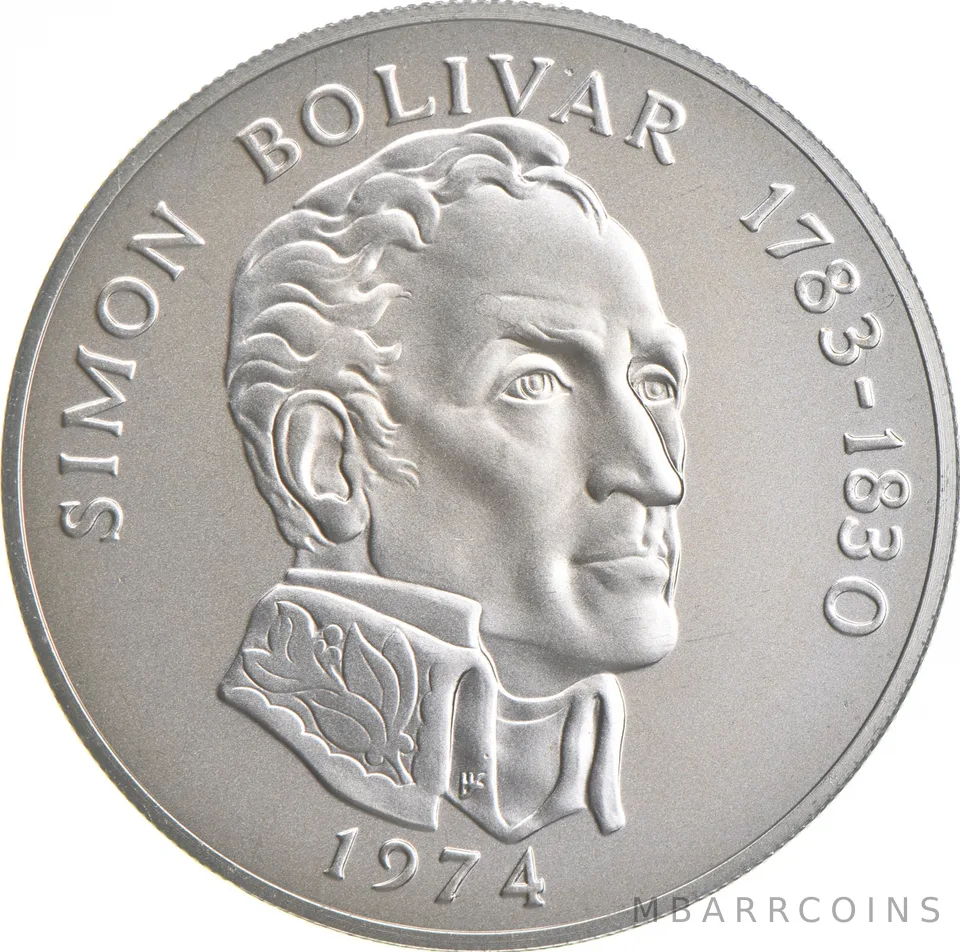 1974 Panama 20 Balboas Unc - 925 Sterling Silver - 129.59 Grams