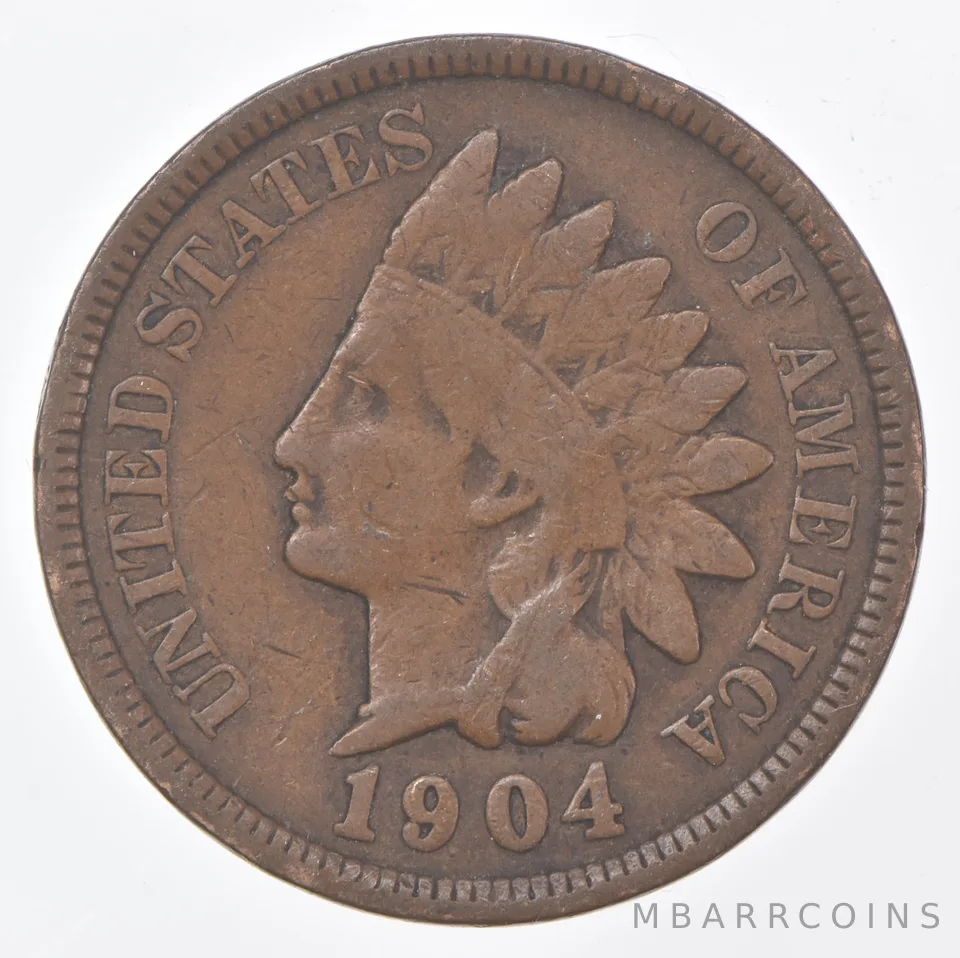 1904 Indian Head Cent AC Average Circ