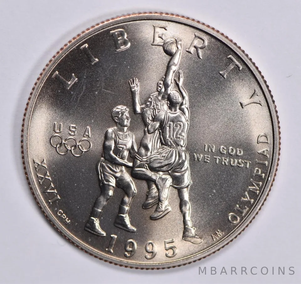1995 Unc Olympic Basketball Commemorative Half Dollar