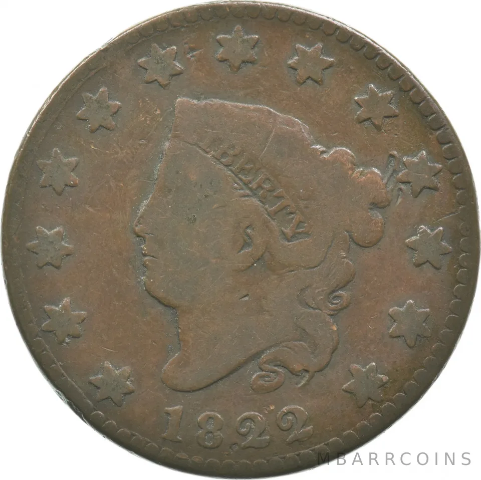 1822 Matron Head Large Cent a2359