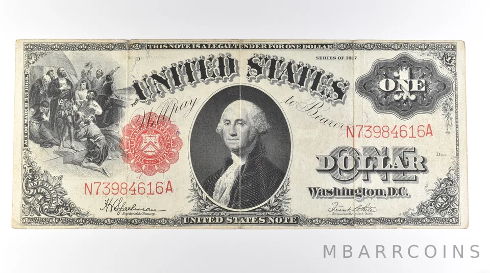 1917 $1 Legal Tender Large Note Red Seal FR#39 *0632
