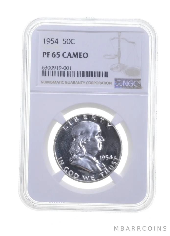 PF65 CAm 1954 Franklin Half Dollar - Graded NGC a5717