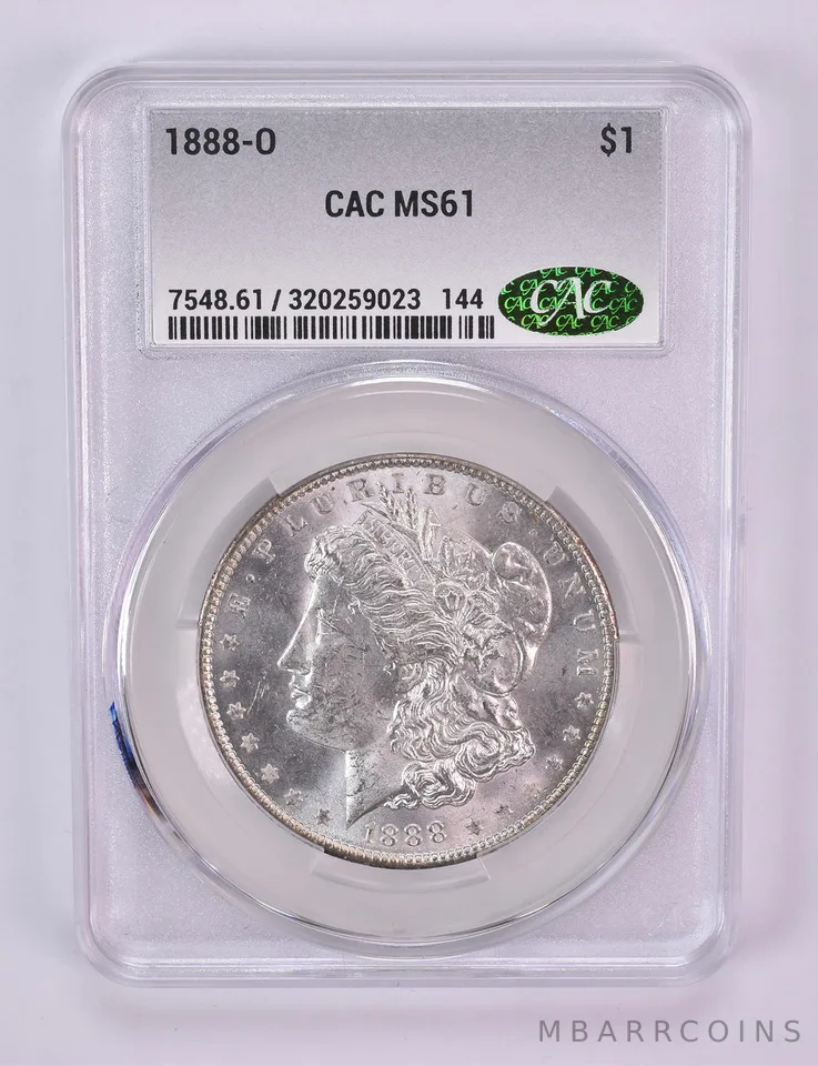 1888-O Morgan Silver Dollar MS61 CAC CACg