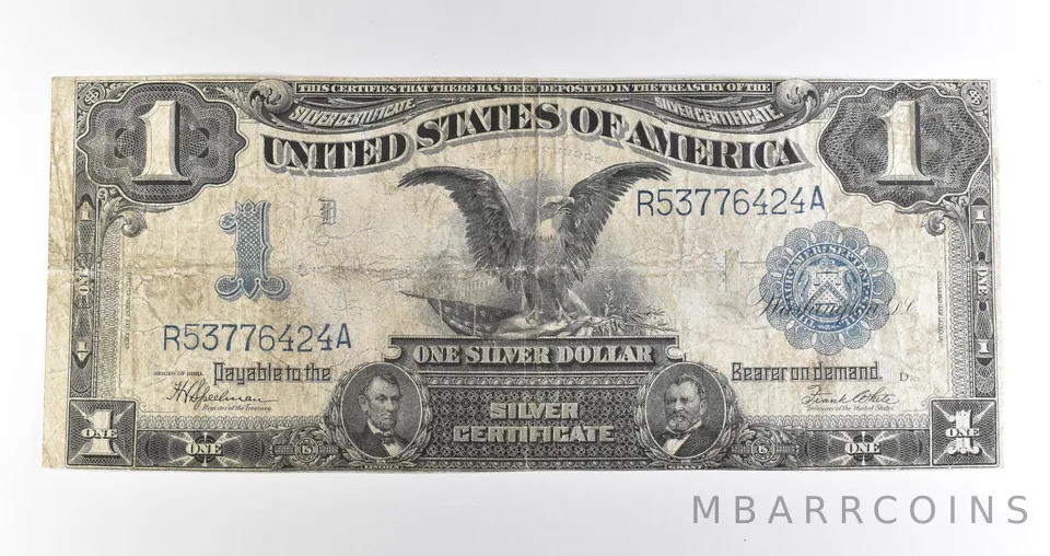1899 $1 Silver Certificate Black Eagle Blue Seal Large Note *4488