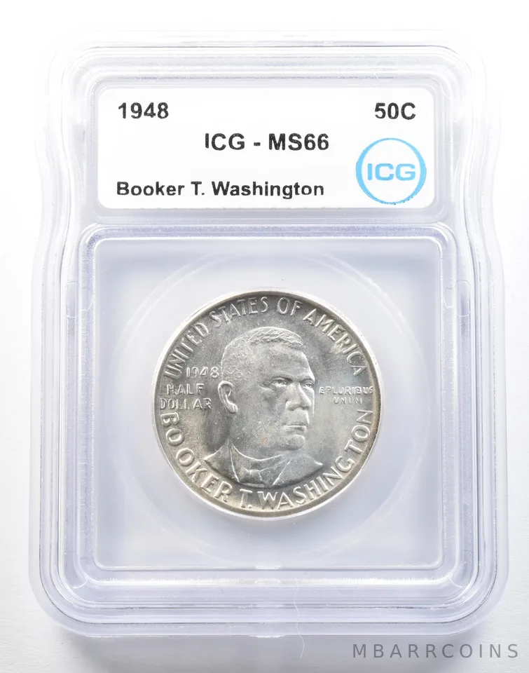 1948 Booker T Washington Commemorative Half Dollar MS66 ICG *0167