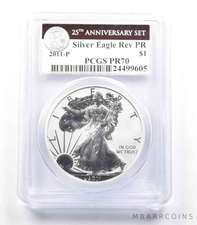 2011-P American Silver Eagle 25th Anniversary Set Reverse PR70 PCGS *3463