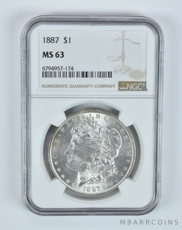 MS63 1887 Morgan Silver Dollar NGC Beautifully Toned a7450