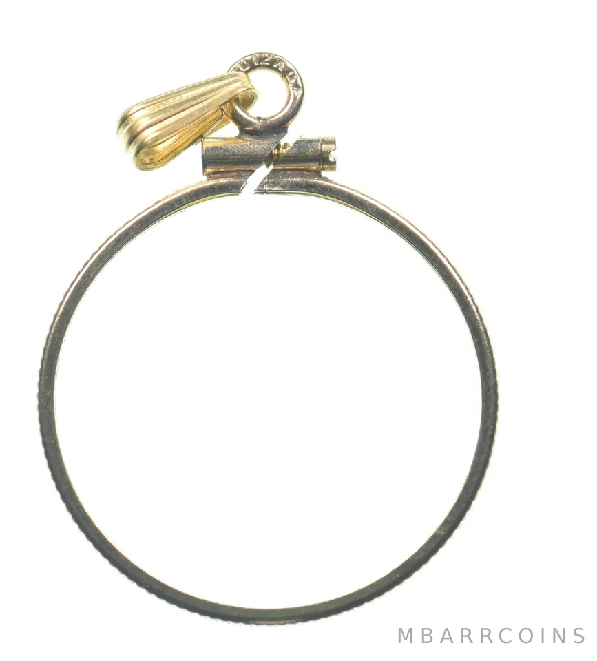 12k 0.9 Gram Gold Filled 21mm Coin Bezel Pendant Frame Edge *4999