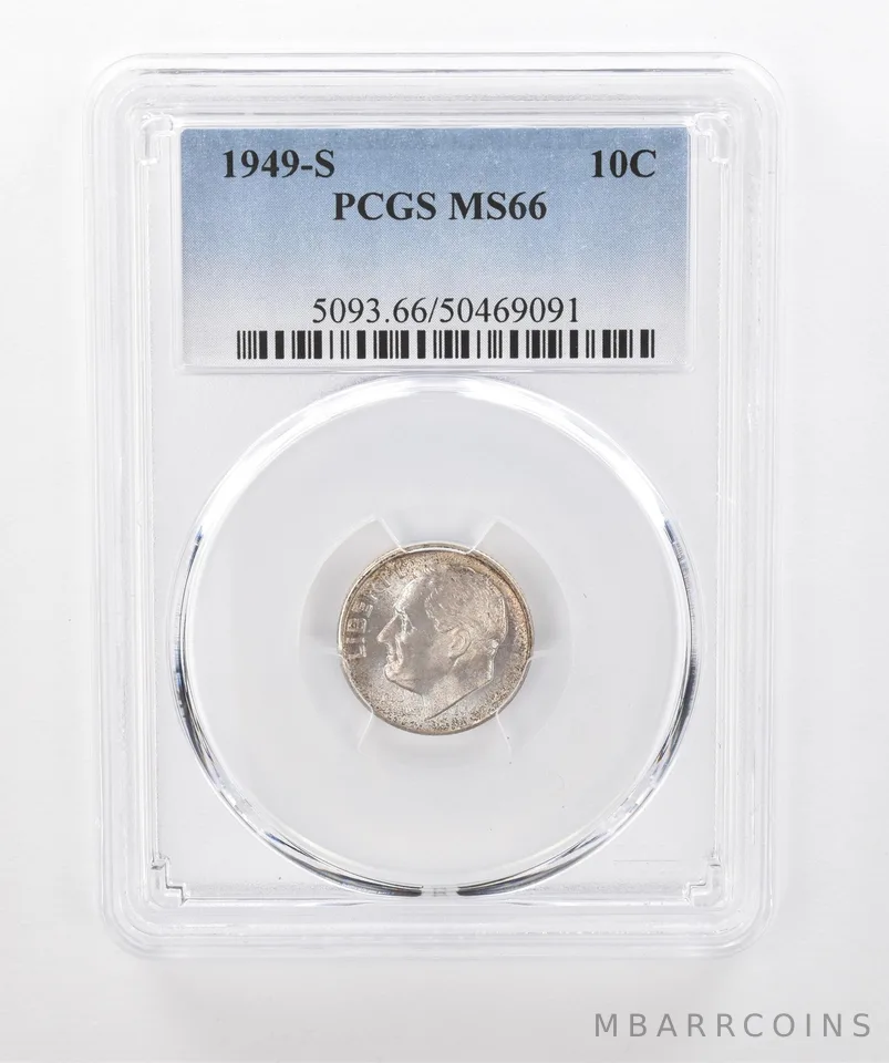 1949-S Roosevelt Dime MS66 PCGS Beautiful Tone *1412