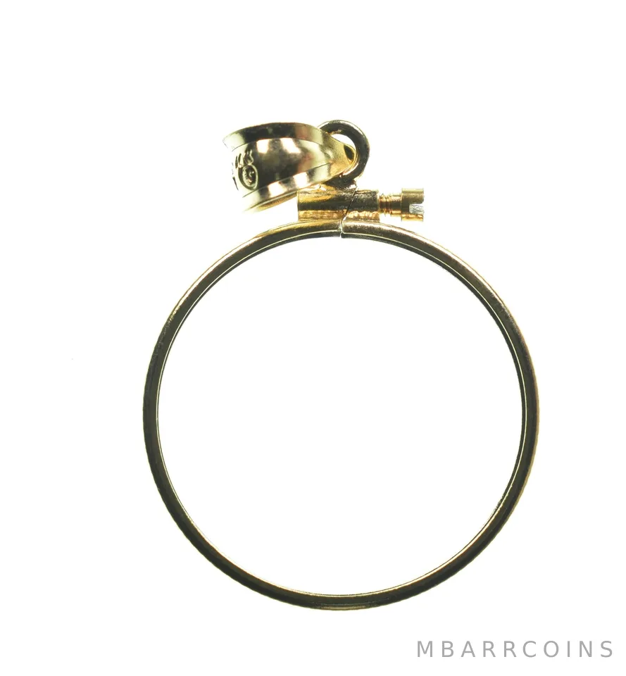 14K 22mm Gold Filled 1/4 Oz China Panda Coin Bezel Pendant Frame Edge *1312