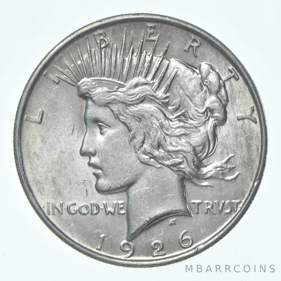 (1) 1926-D Choice AU Peace Silver Dollar 90% - CH AU Almost Unc - Denver