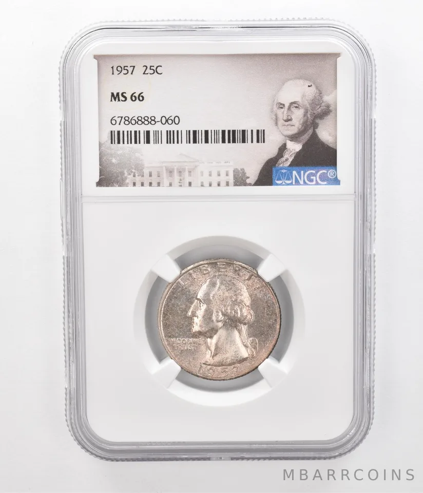1957 Washington Quarter MS66 NGC Beautiful Tone *2324