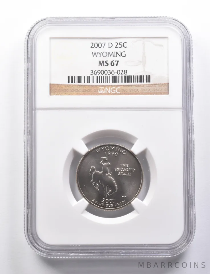 MS67 2007-D Washington State Quarter Wyoming NGC *5776
