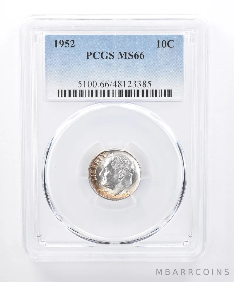 1952 Roosevelt Dime MS66 PCGS Beautiful Tone *8342
