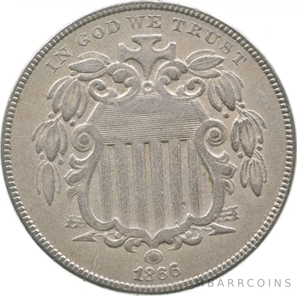 1866 Shield Nickel Rays *9394