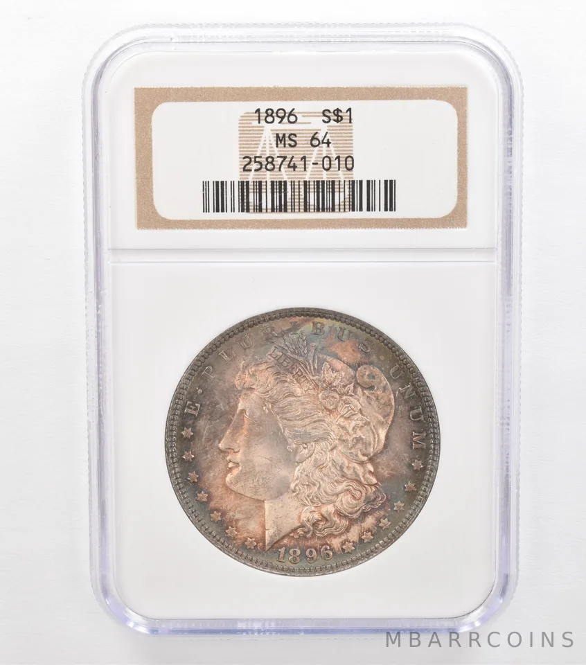 1896 Morgan Silver Dollar MS64 NGC Beautiful Tone *3682
