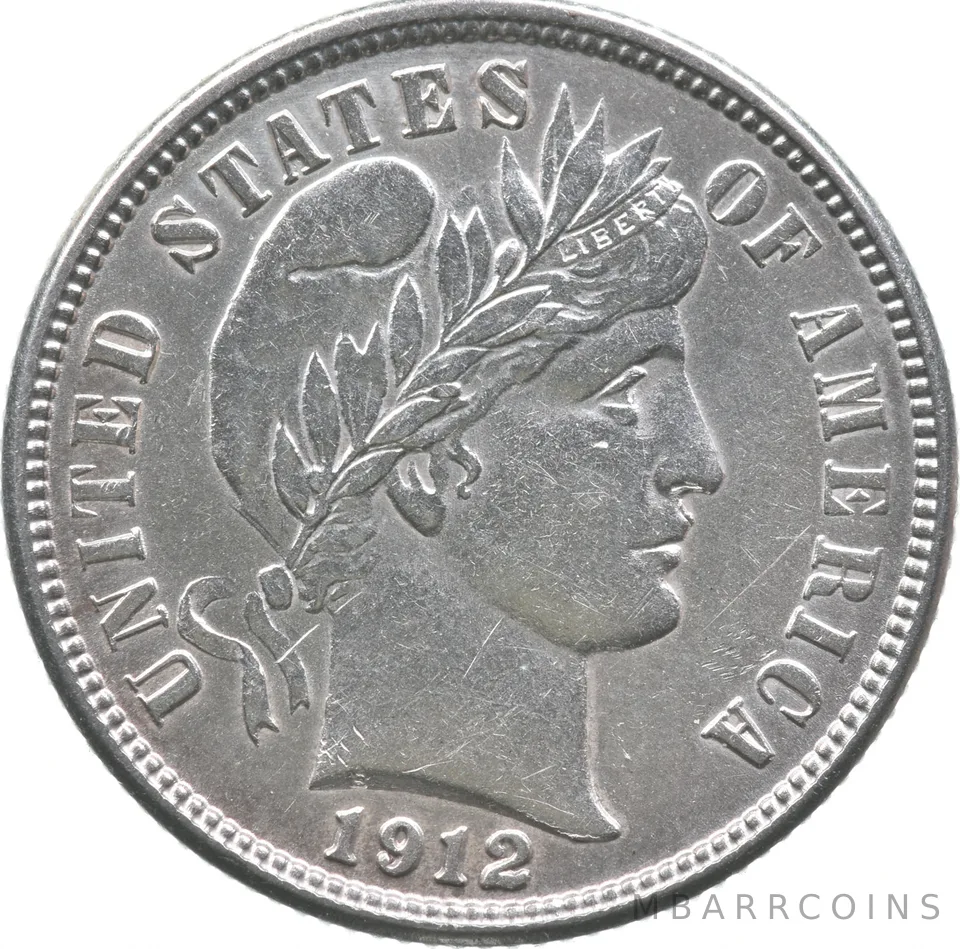 1912-S Barber Dime a4333