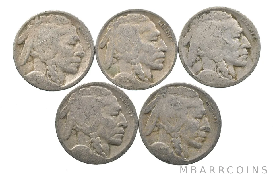 BETTER Lot 1928-S 1929-D 1927-D 1928-D 1928-S Buffalo Nickel Collection *129