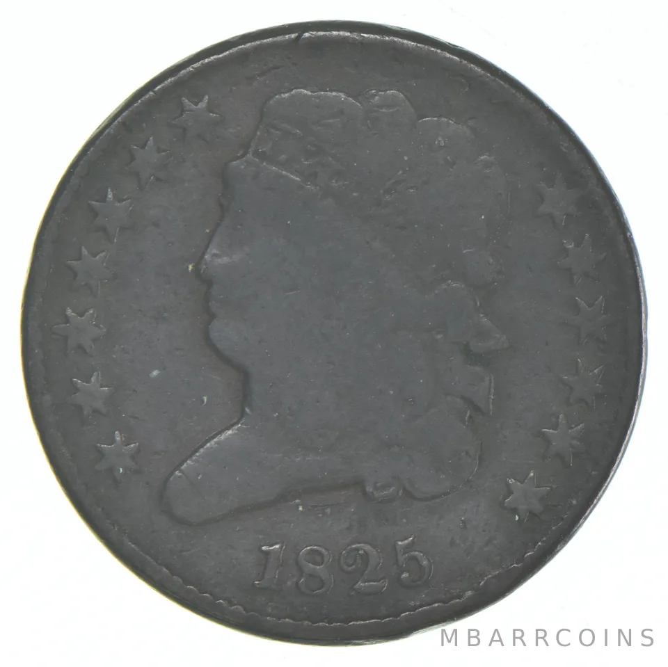 1825 Classic Head Half Cent a6036