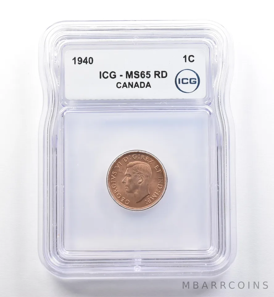 1940 Canada 1 Cent MS65 RD ICG a0270