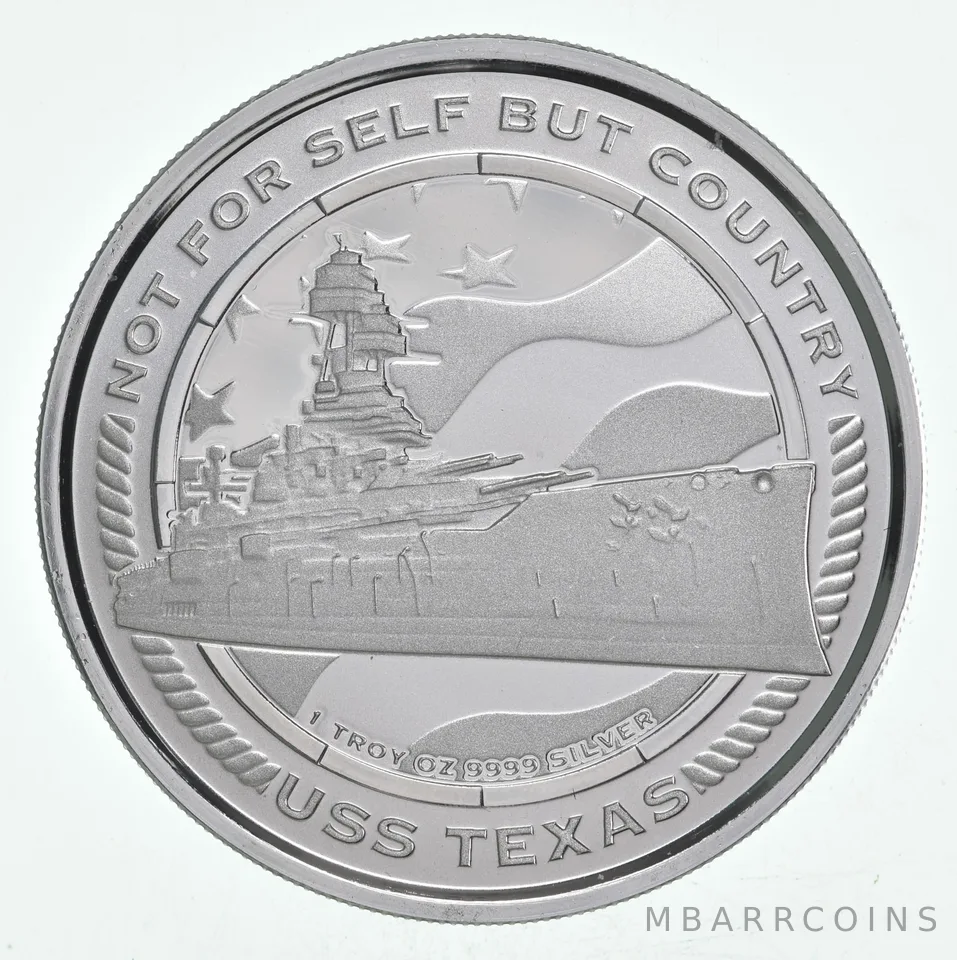 2023 Samoa 2 Tala Silver USS Texas 1 Troy Oz Silver