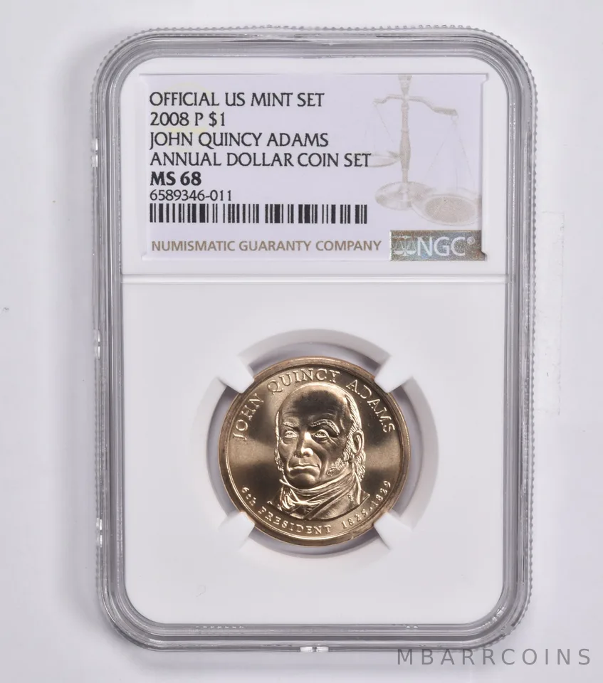2008-P Presidential $1 John Quincy Adams Annual Set MS68 NGC US Mint