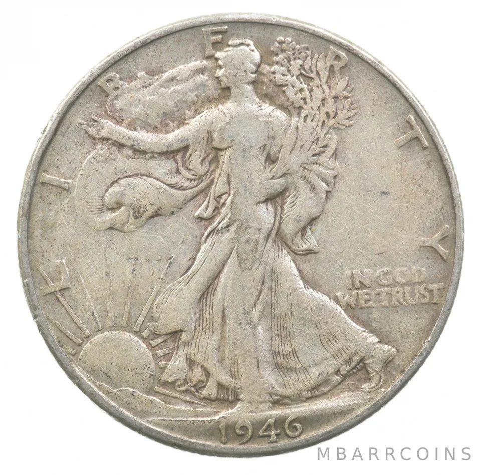 1946 Walking Liberty Half Dollar DDR Double Die Reverse *3213
