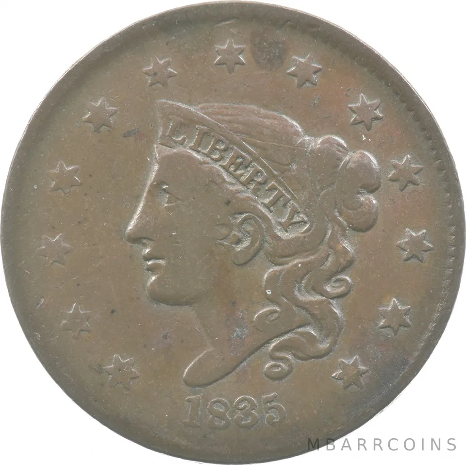 1835 Young Head Large Cent Head Of 36 a5799