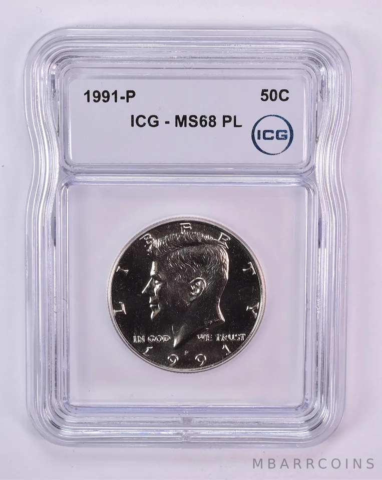 1991-P Kennedy Half Dollar MS68 PL ICG