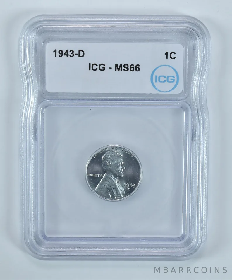 1943-D Lincoln Wheat Cent MS66 ICG