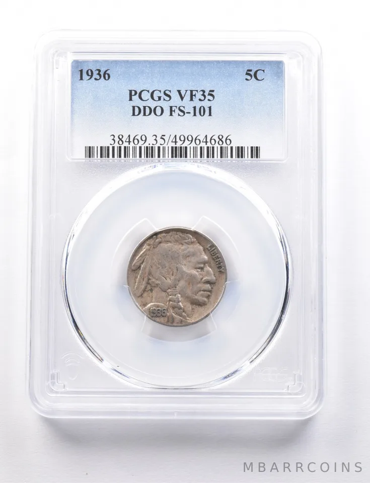 1936 Indian Head Buffalo Nickel DDO FS-101 VF35 PCGS *7697