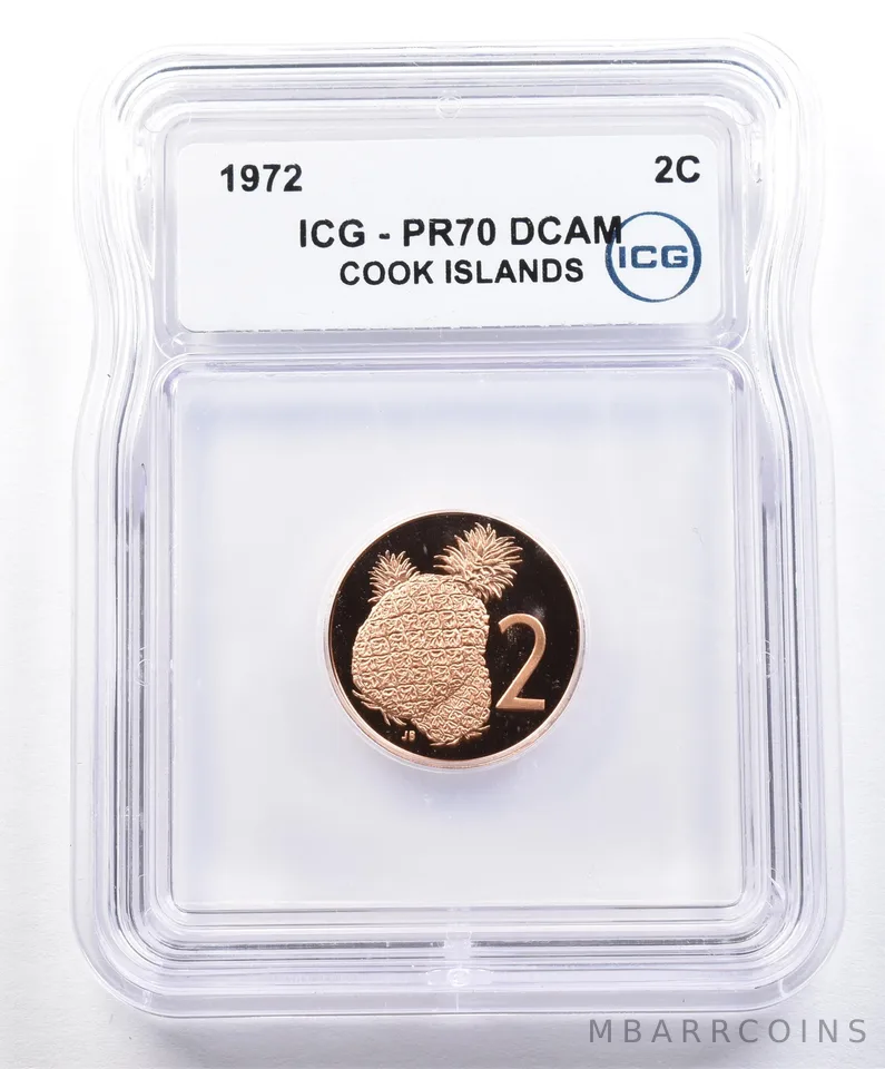 1972 Cook Islands 2 Cents PR70 DCAM ICG *1609
