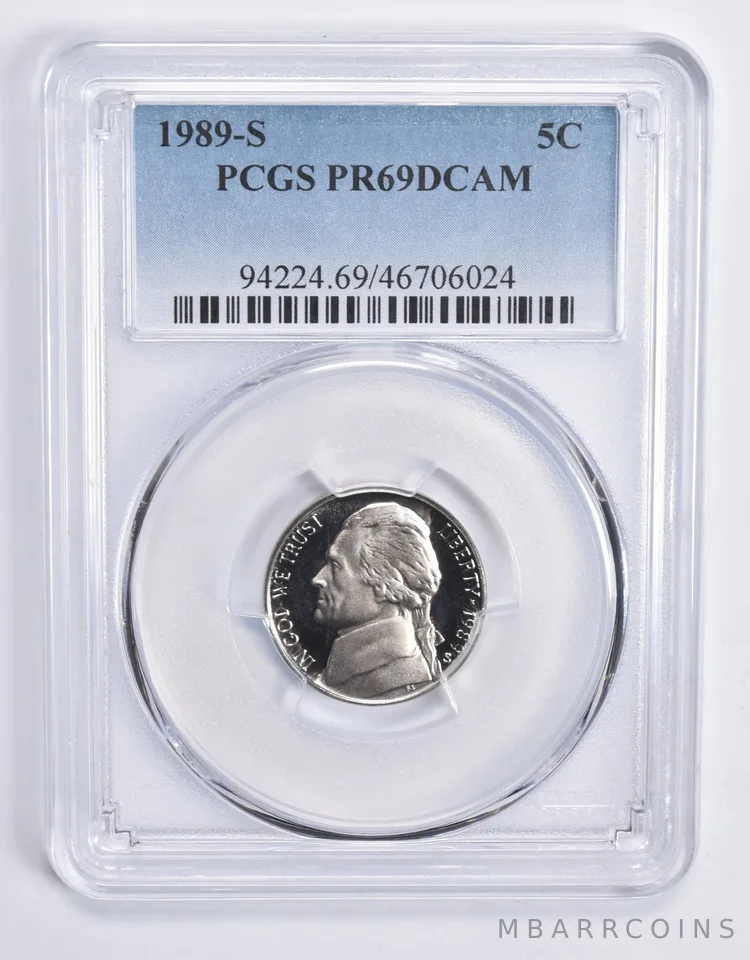 1989-S Jefferson Nickel PR69 DCAM PCGS Blue Lbl