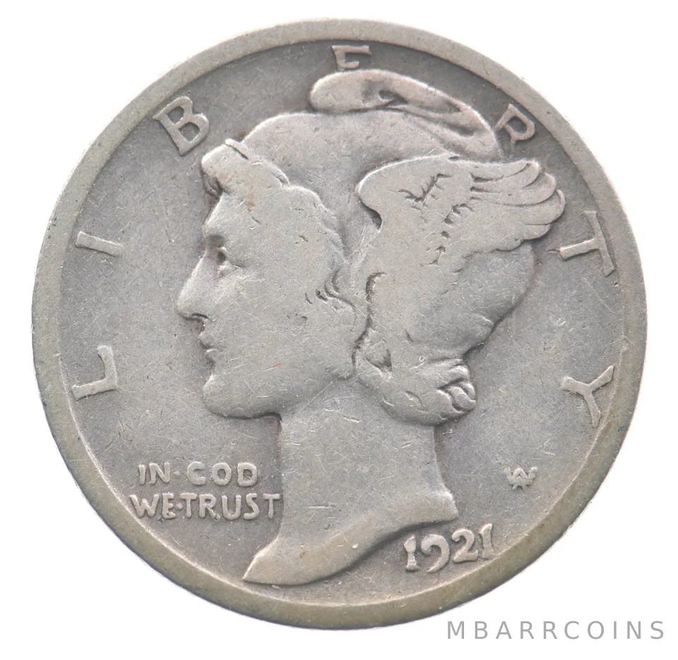 1921 Mercury Dime *8875