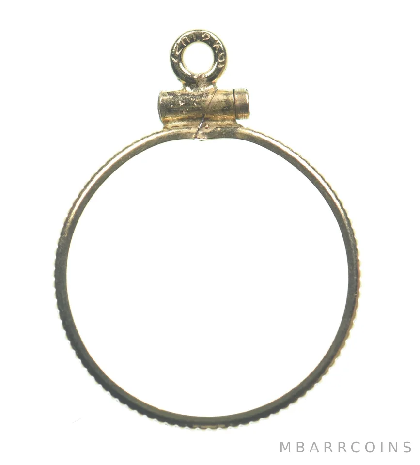 12k 0.6 Gram Gold Filled 15.5mm Coin Bezel Pendant Frame Edge *4952