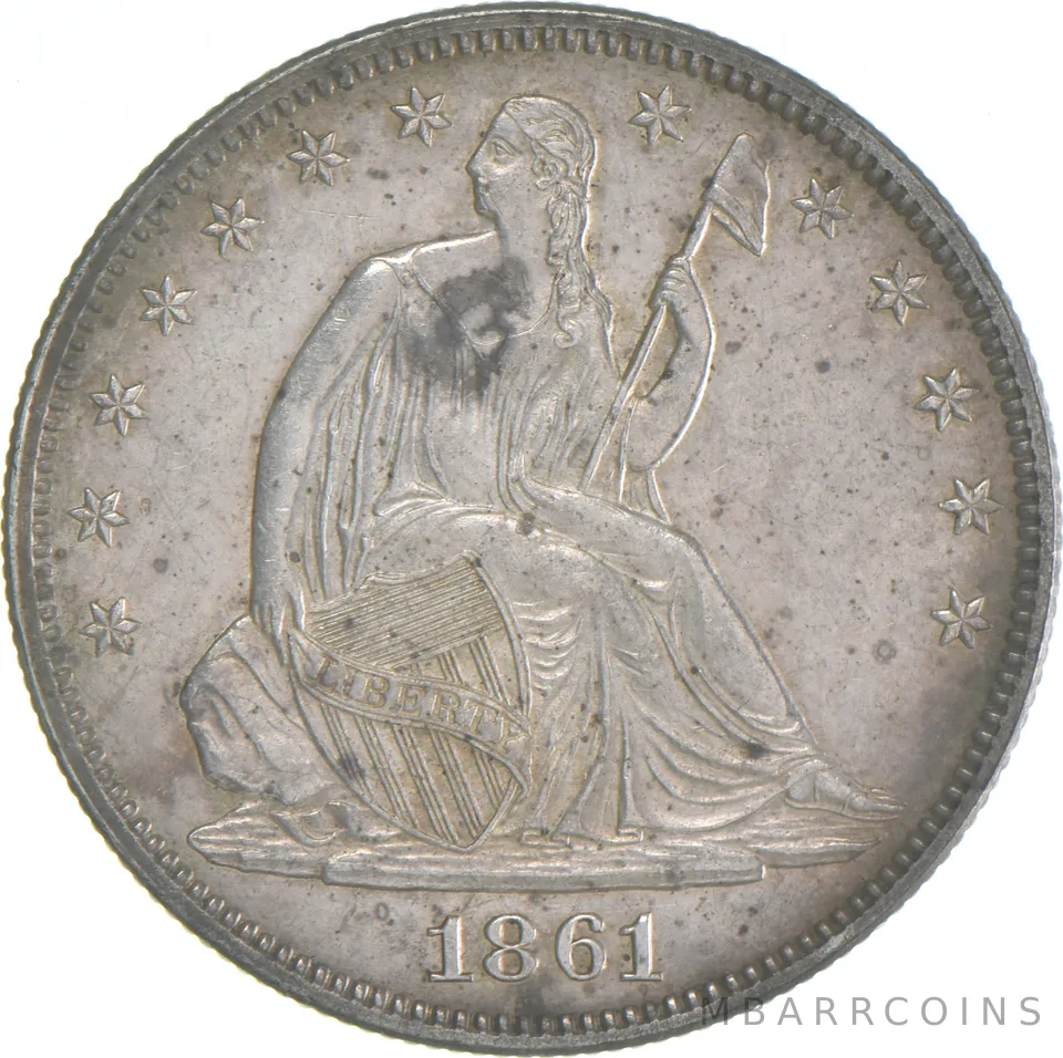 1861 Seated Liberty Half Dollar a7518