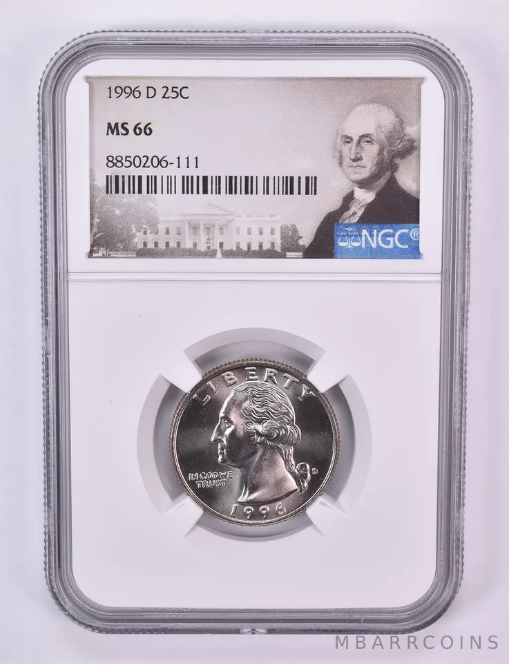 1996-D Washington Quarter MS66 NGC Special Label