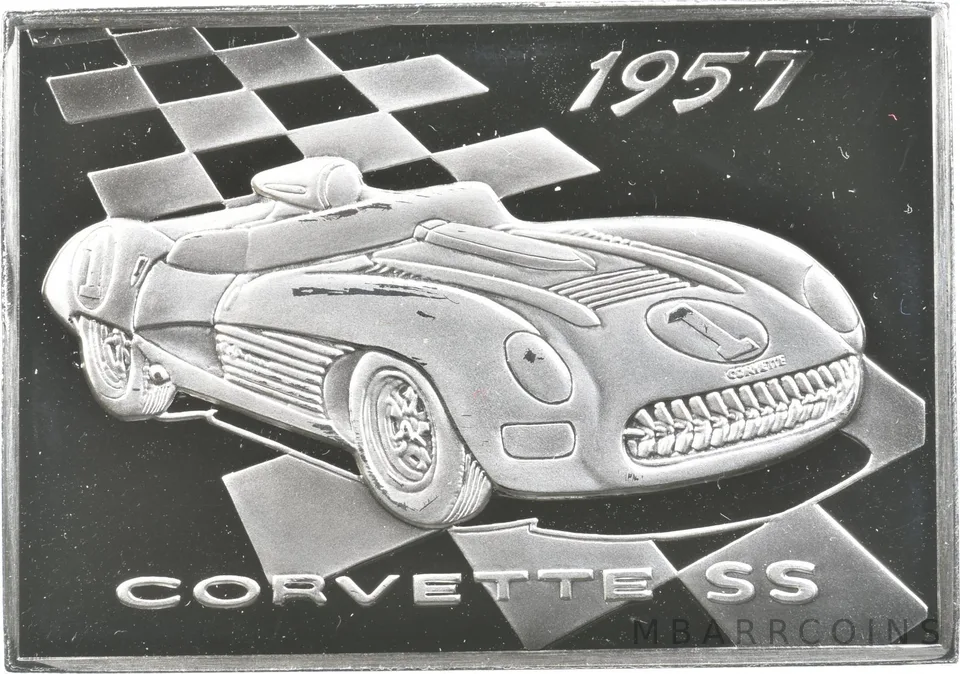 1957 Corvette Silver Art Bar 36.7 Grams *8635