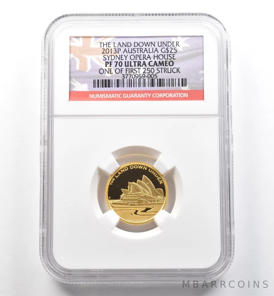 2013 P Australia $25 Gold Sydney Opera House 1 Of First 250 PF70 UCAM NGC *7449