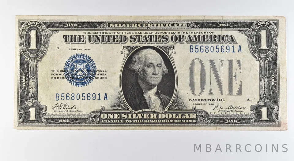 1928 $1 Silver Certificate Blue Seal *9659