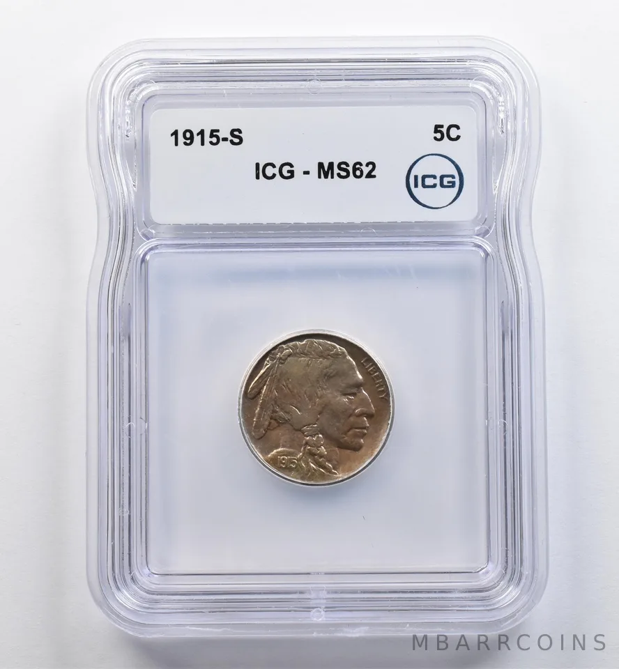 1915-S Indian Head Buffalo Nickel MS62 ICG *9014