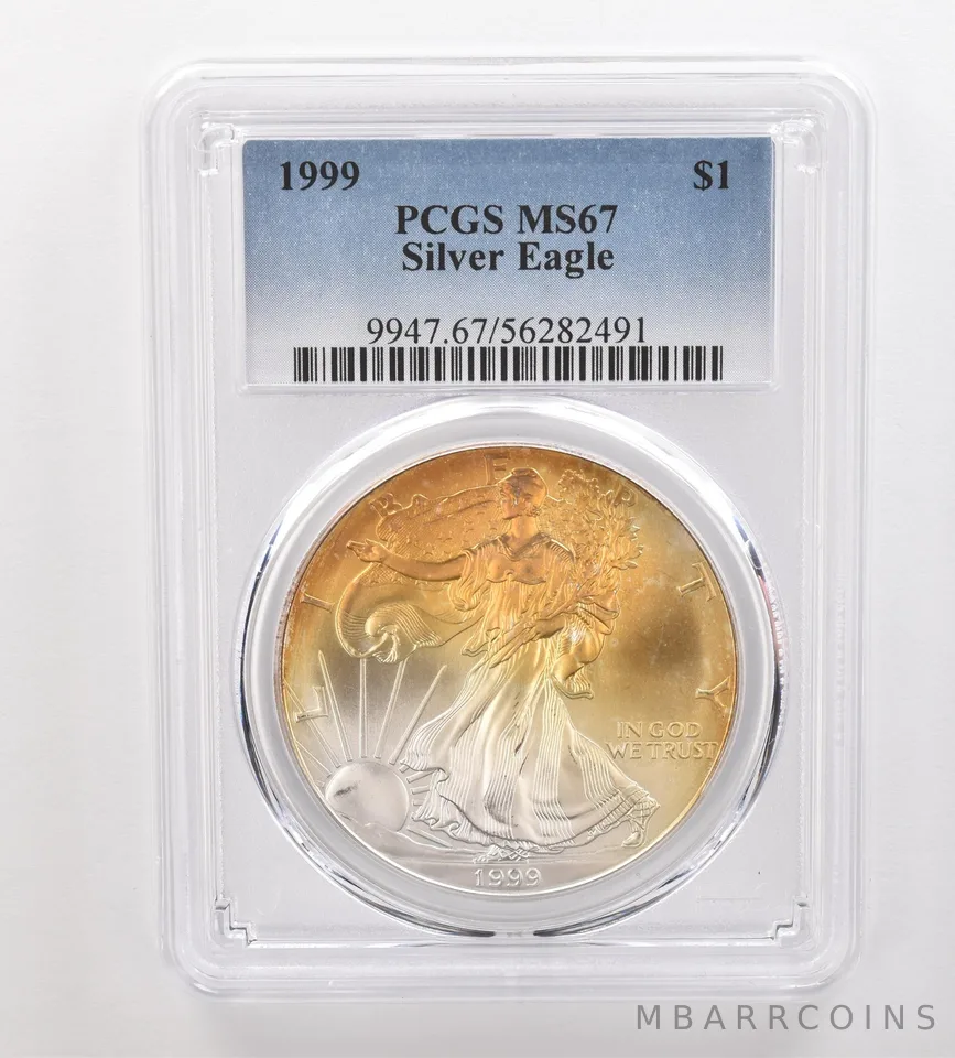 1999 American Silver Eagle MS67 PCGS Beautiful Tone *3260