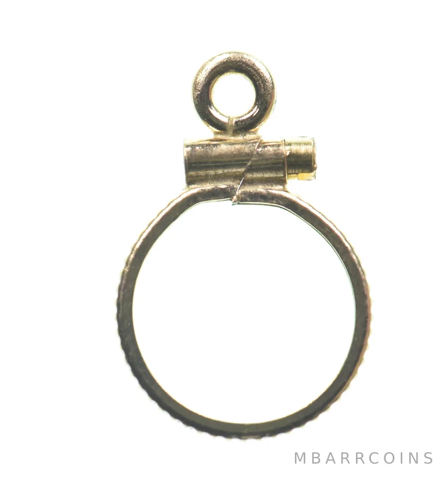 12K 10.3mm Gold Filled Token Coin Bezel Pendant Frame Edge *1400