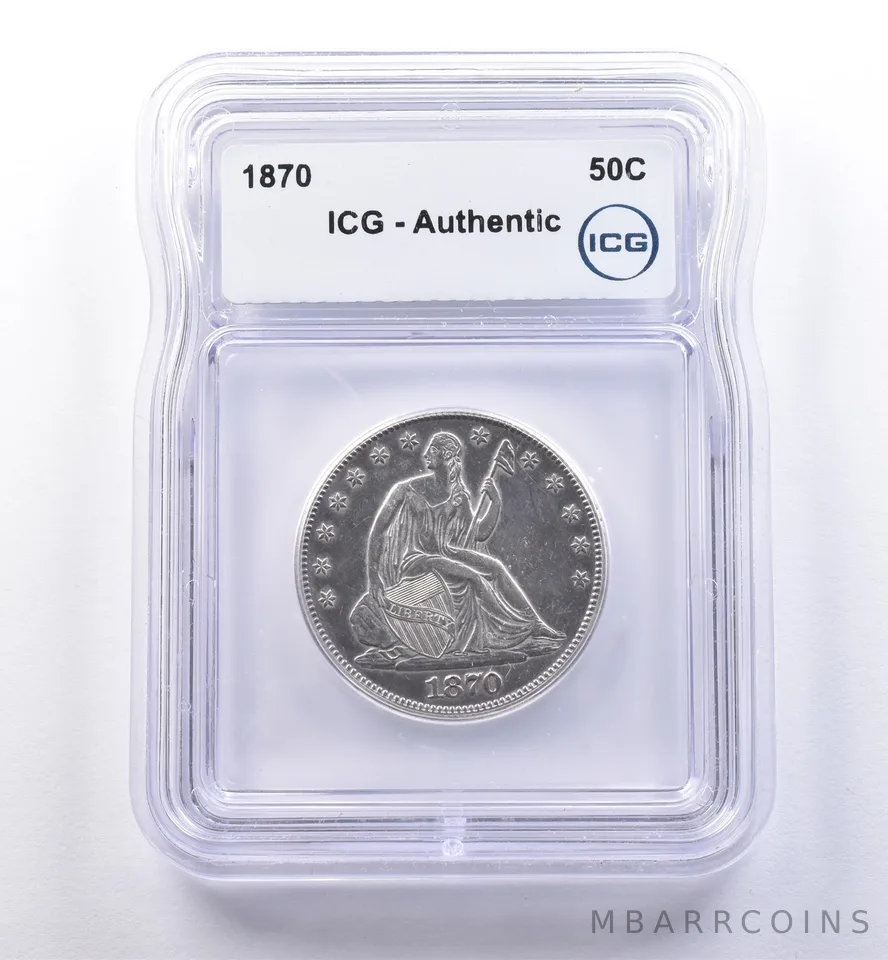1870 Seated Liberty Half Dollar Authentic ICG *8384
