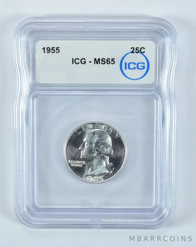 1955 Washington Quarter MS65 ICG