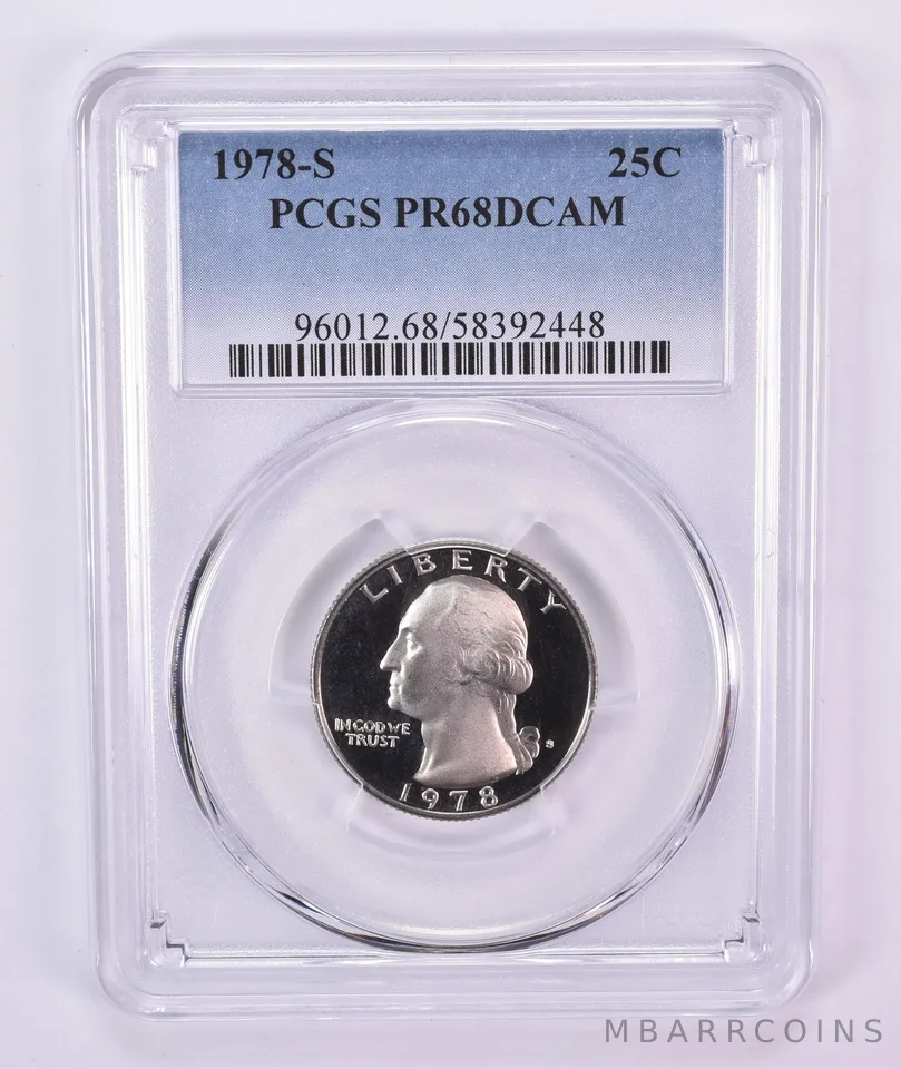 1978-S Washington Quarter PR68 DCAM PCGS Blue Label